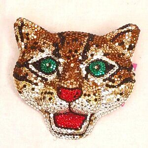 K. Baumann Rhinestone Tiger Belt Buckle Swarovski Crystal